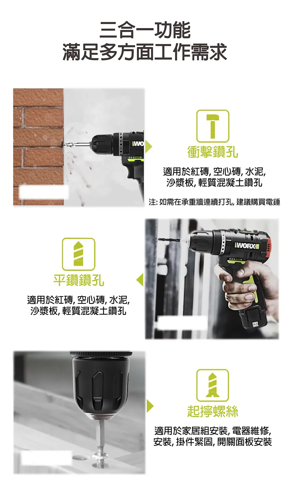 worx wu131,WORX 威克士 WORX WU131 - 12V 鋰電無碳衝擊電鑽 10MM