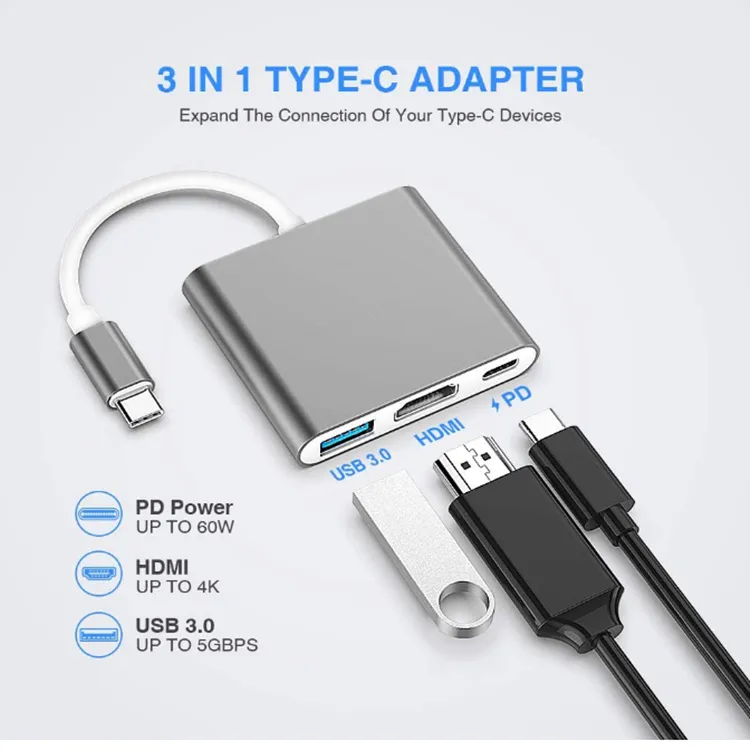 usb-c hdmi,usb-c 擴展器,TYPE-c HDMI TYPE-C USB-C HDMI USB3.0 HUB (集線器 擴展器)