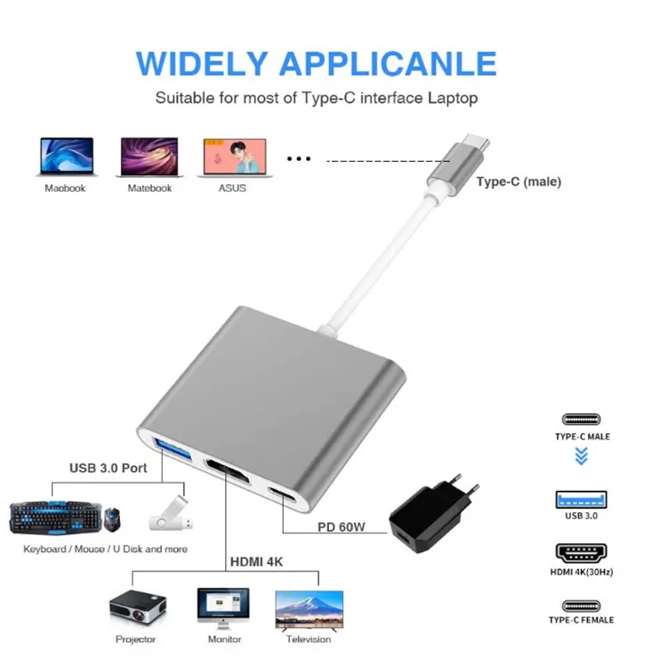 usb-c hdmi,usb-c 擴展器,TYPE-c HDMI TYPE-C USB-C HDMI USB3.0 HUB (集線器 擴展器)