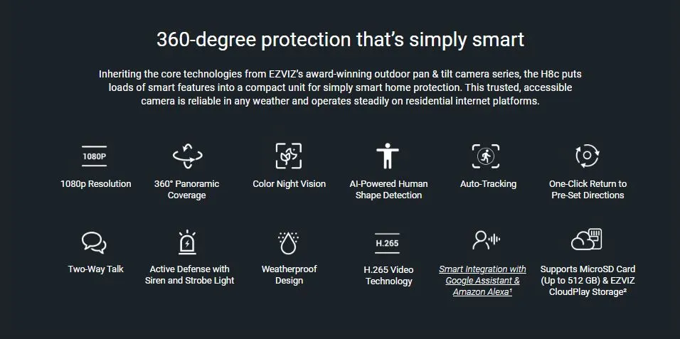 螢石 EZVIZ H8C 袖珍戶外360°雲台版網絡攝錄機