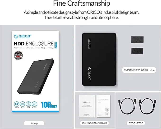 ORICO 2588c3 USB-C SSD HDD Case (2.5寸外置硬碟盒)