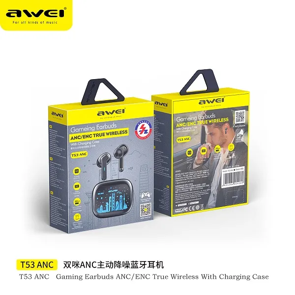Awei T53 ANC TWS雙動圈真無線藍牙耳機(北京版)