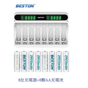 Alternative view of Beston AA 充電器 液晶顯示智能快充套裝 (8位 2A / 3A Ni-MH )