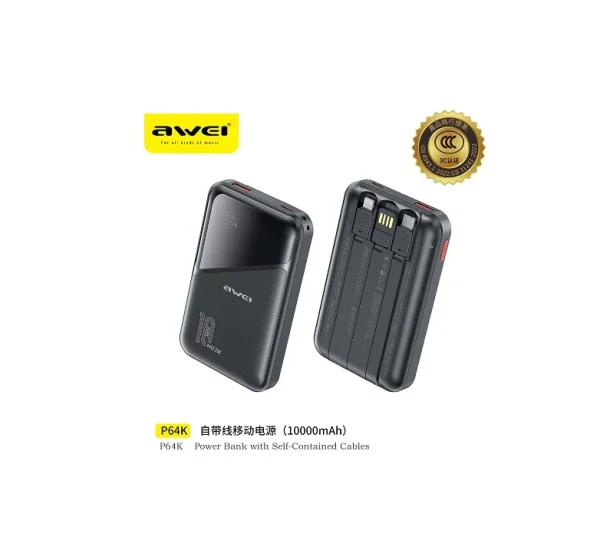 AWEI P64K AWEI P64K 10000mAh PD22.5W POWER BANK