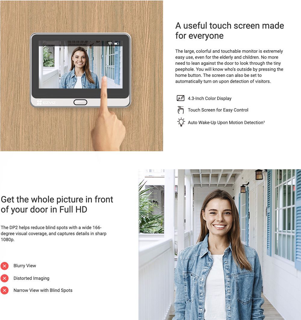 新加坡製EZVIZ DP2 電子門眼│touchmon│香港行貨一年保養│超廣角【一